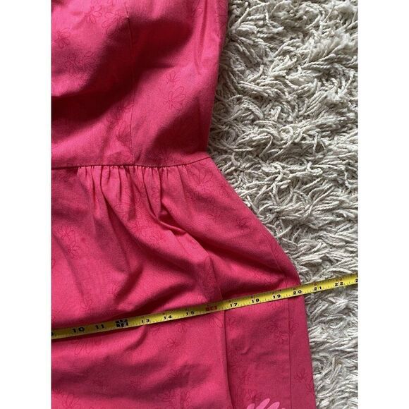 Vintage Carroll Reed Dress Pink Fit And Flare Shell Tropical Flower Floral 6 - Picture 13 of 13